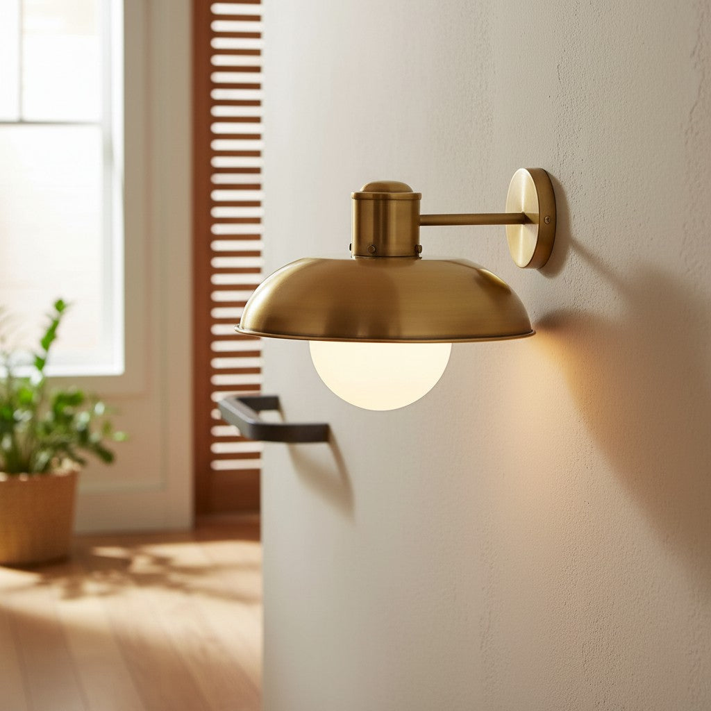 Harlan Industrial Milk Glass Wall Sconce 2