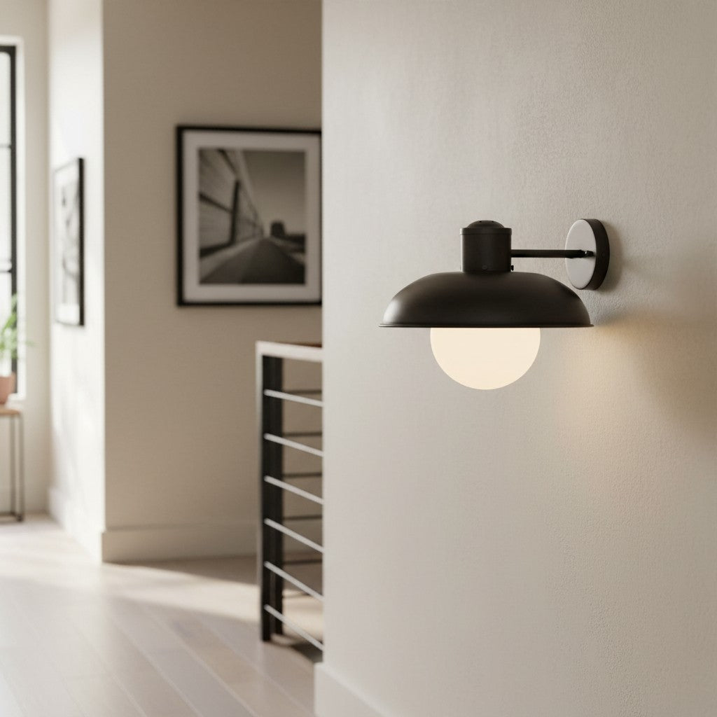 Harlan Industrial Milk Glass Wall Sconce 3