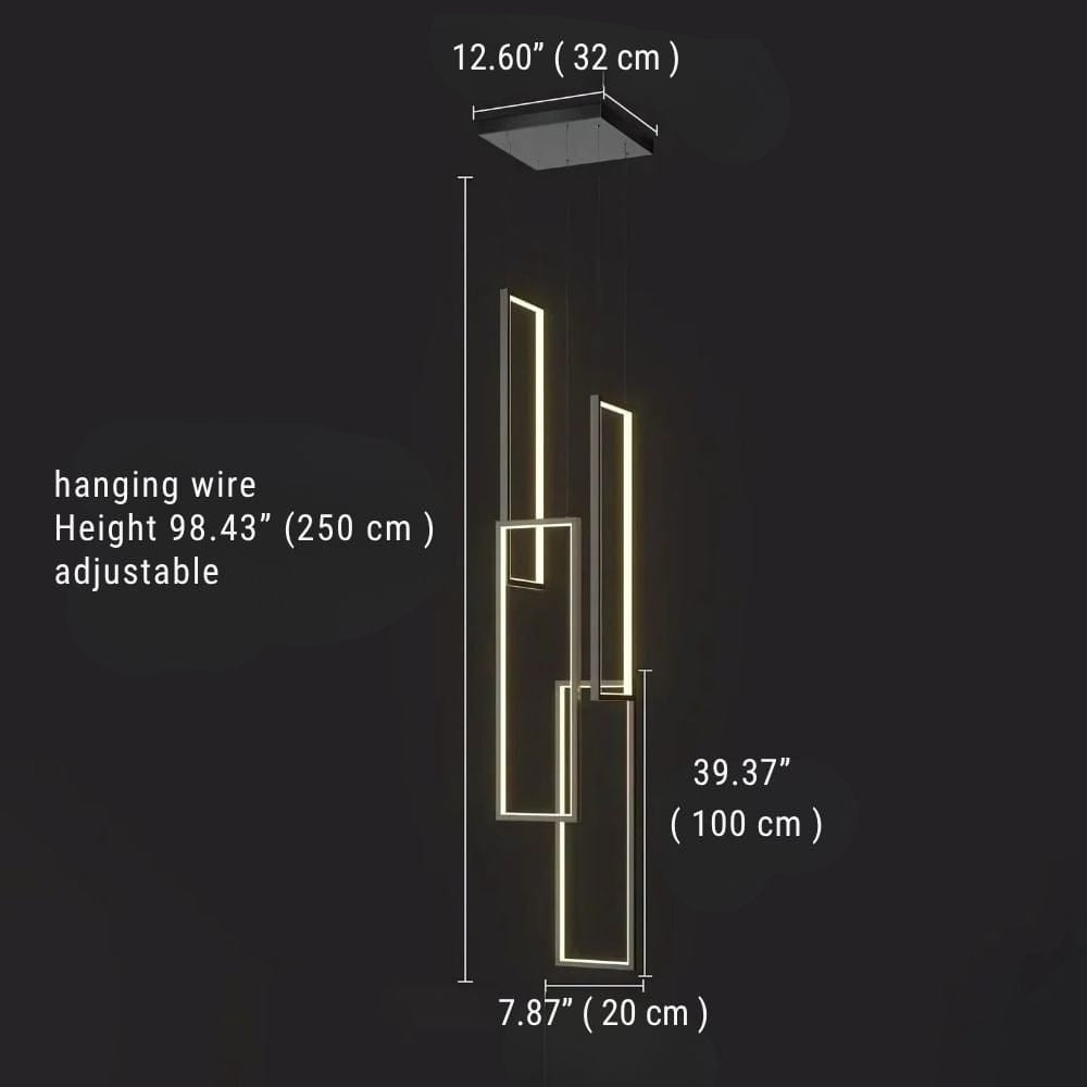 Haze Rectangle Pendant Chandelier 8