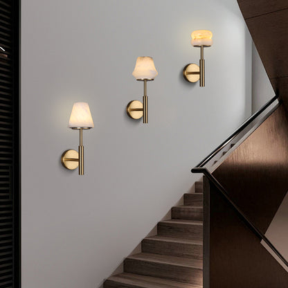 Royelux Rechargeable Alabaster Wall Sconce - Cordless LED Lamp for Bathroom & Hotel Design