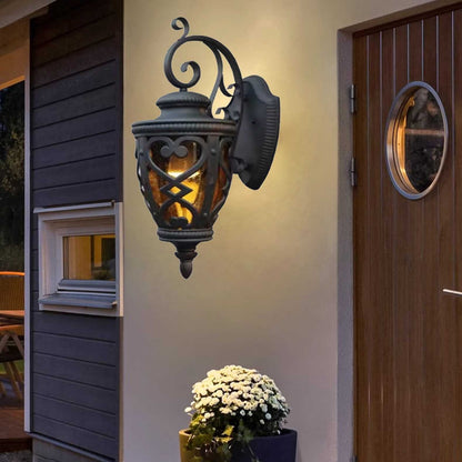 LuxRoyale Vintage Outdoor Wall Sconce with Bubble Glass & Aluminum Frame-IP33 Waterproof