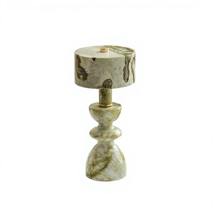 RoyaleGlow Minimalist Marble LED Table Lamp with USB Charging Port