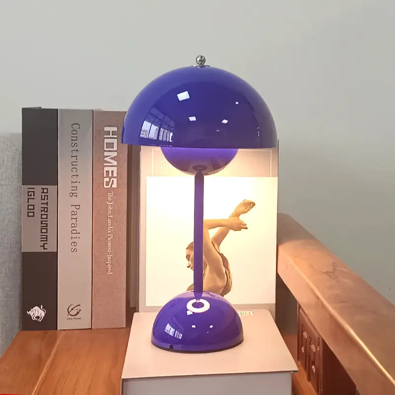 Cordless Mushroom Modern Table Lamp - Dimmable LED with 3 Color Modes - Green