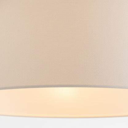 Royelux Modern Farmhouse White Linen Drum Pendant Light