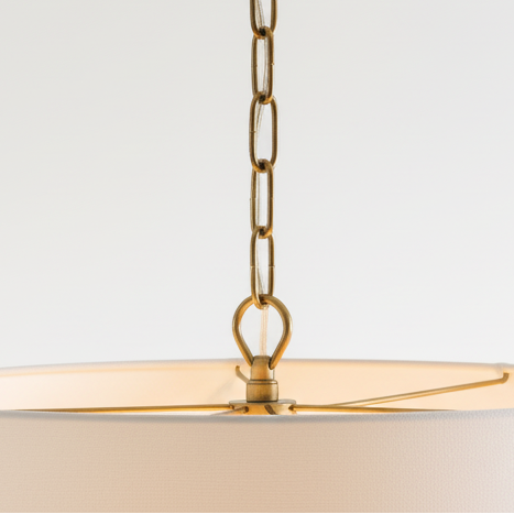 Royelux Modern Farmhouse White Linen Drum Pendant Light