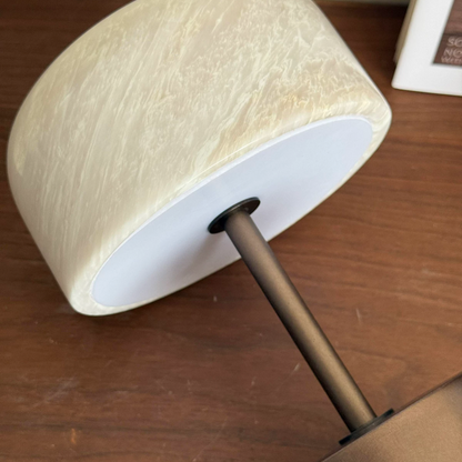 RoyaleGlow Rechargeable Marble Table Lamp - Cordless Dimmable LED for Home & Hotel