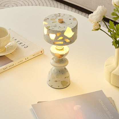 RoyaleGlow Minimalist Marble LED Table Lamp with USB Charging Port