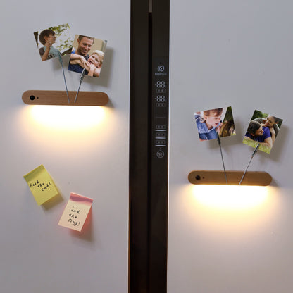 Royaleva Natural Wood Magnetic Key Holder Motion Sensor LED Wall Light