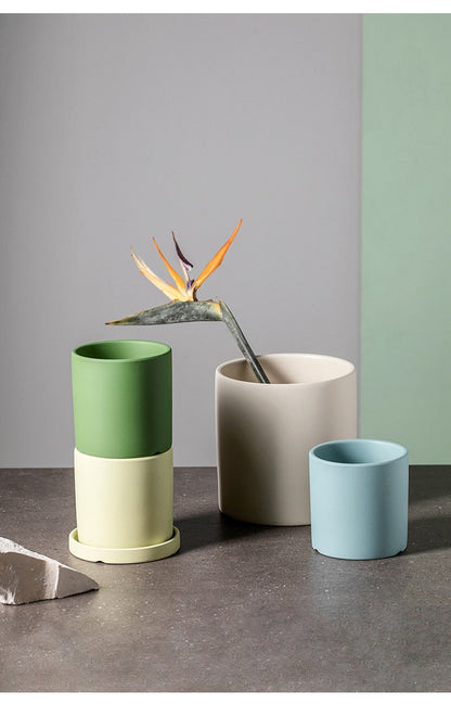 Royaleva All The Bright Colors Planter with Saucer Set