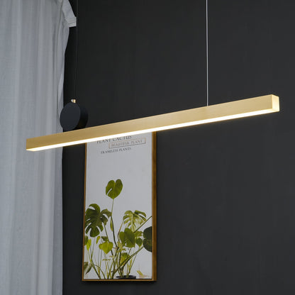 LuxRoyale Modern Linear Pendant Light Bar with Black Orb Accent