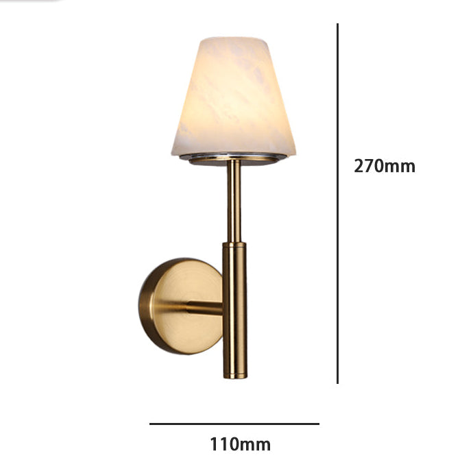 Royelux Rechargeable Alabaster Wall Sconce - Cordless LED Lamp for Bathroom & Hotel Design