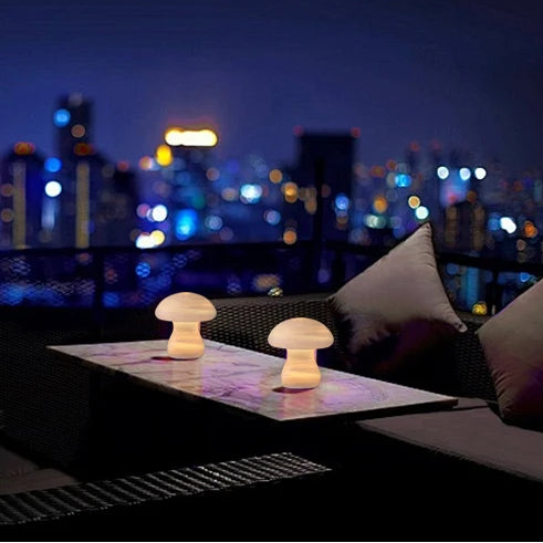 RoyaleGlow Rechargeable Alabaster Mushroom Lamp - Cordless & Dimmable LED Table Light