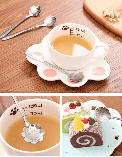 Royallure 8-Piece Flower Teaspoon Set – Stainless Steel Coffee Spoons