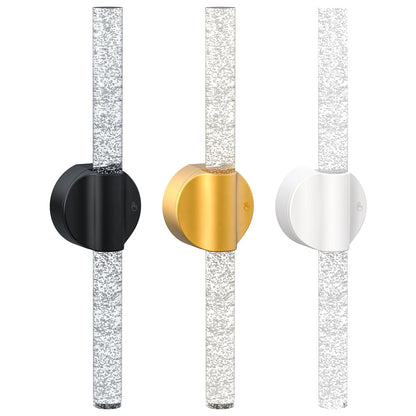 LuxRoyale Rechargeable Crystal Wall Sconce with Remote - Wireless Bubble LED Vanity Light