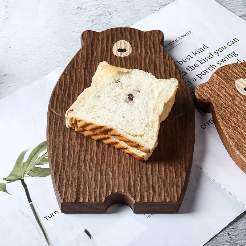 RoyaleGlow Rustic Bear Wood Cutting Board - Unique Animal-Shaped Charcuterie & Serving Tray