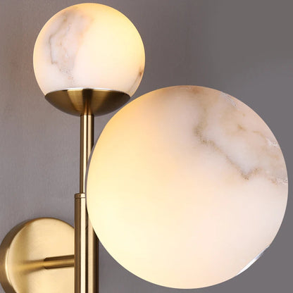 Royelux Rechargeable Alabaster Wall Sconce - Cordless LED Lamp for Bathroom & Hotel Design