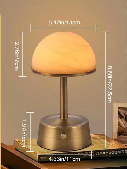 Royelux Rechargeable Alabaster Table Lamp - Cordless Touch Control LED Bedside Light