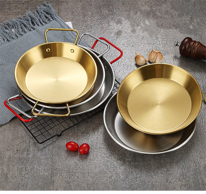Royallure Stainless Steel Cooking Pot & Frying Pan with Double Handle Kitchen Tray
