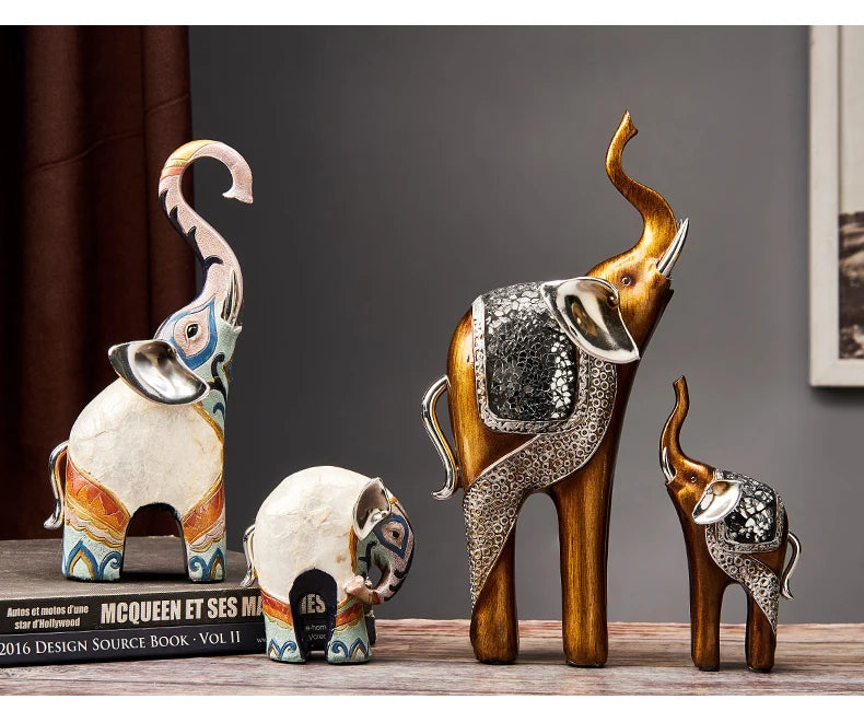 RoyaleGlow Elephant Love Statue, Feng Shui Elephant Figurine for Home Decor