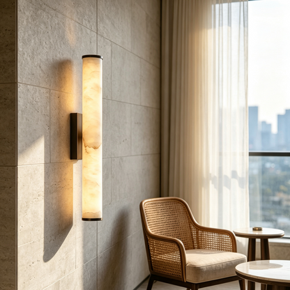 LuxRoyale Spanish Marble Copper Wall Sconce - Modern & Minimalist Wall Light
