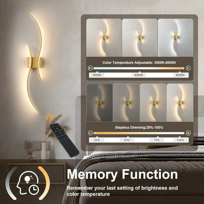 RoyaleGlow Modern Wireless Wall Sconce - Dimmable LED with Remote & 3 Color Temps