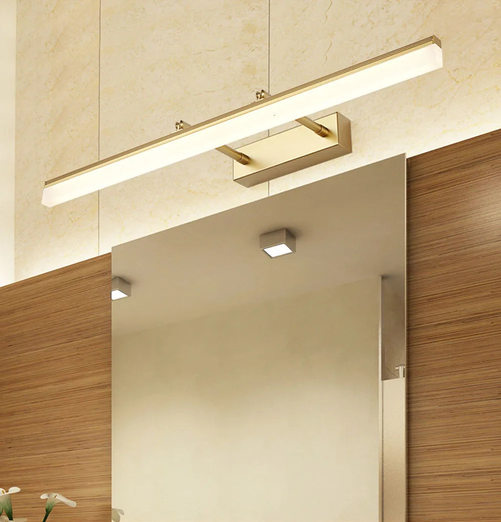 LuxRoyale Waterproof LED Bathroom Mirror Wall Light, Slim Modern Fixture