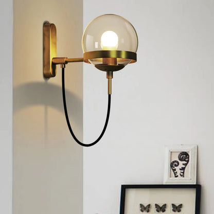Royallure Retro Spherical Wall Sconce Lighting with Elegant Glass and Iron Design