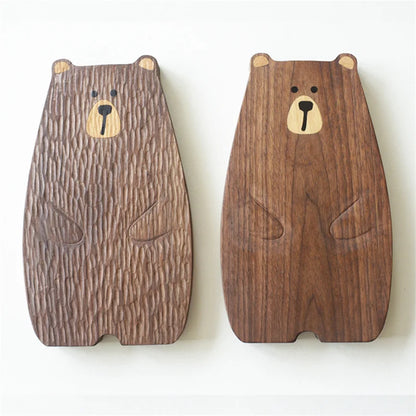 RoyaleGlow Rustic Bear Wood Cutting Board - Unique Animal-Shaped Charcuterie & Serving Tray