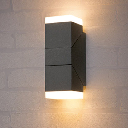 Royelux 22cm Anthracite Outdoor LED Wall Sconce - IP54 Weatherproof Up Down Light