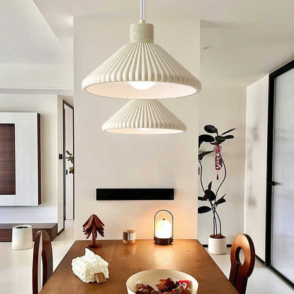 RoyaleGlow Modern Pleated Cone Pendant Light for Dining Room & Kitchen Island