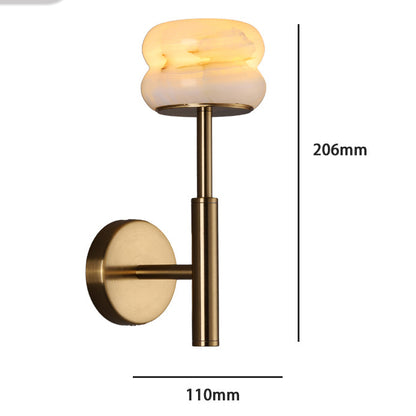 RoyaleGlow Wireless Alabaster Wall Sconce - Rechargeable LED Lamp with Remote Control