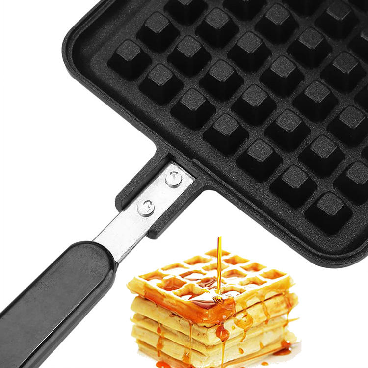 LuxRoyale Aluminum Waffle Maker – Classic Square Gas Stovetop Pan Mold for Cooking