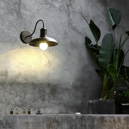 Royaleva Industrial Matte Black Metal Wall Sconce with Exposed Bulb