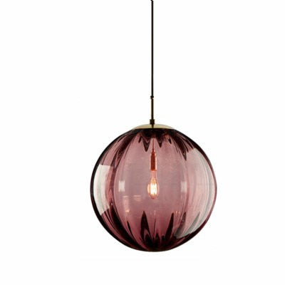 Royallure Glass Ball Colored Pendant Light - Unique Home Decor Fixture - Red / 6 Inches/15CM