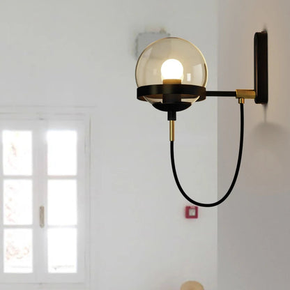 Royallure Retro Spherical Wall Sconce Lighting with Elegant Glass and Iron Design
