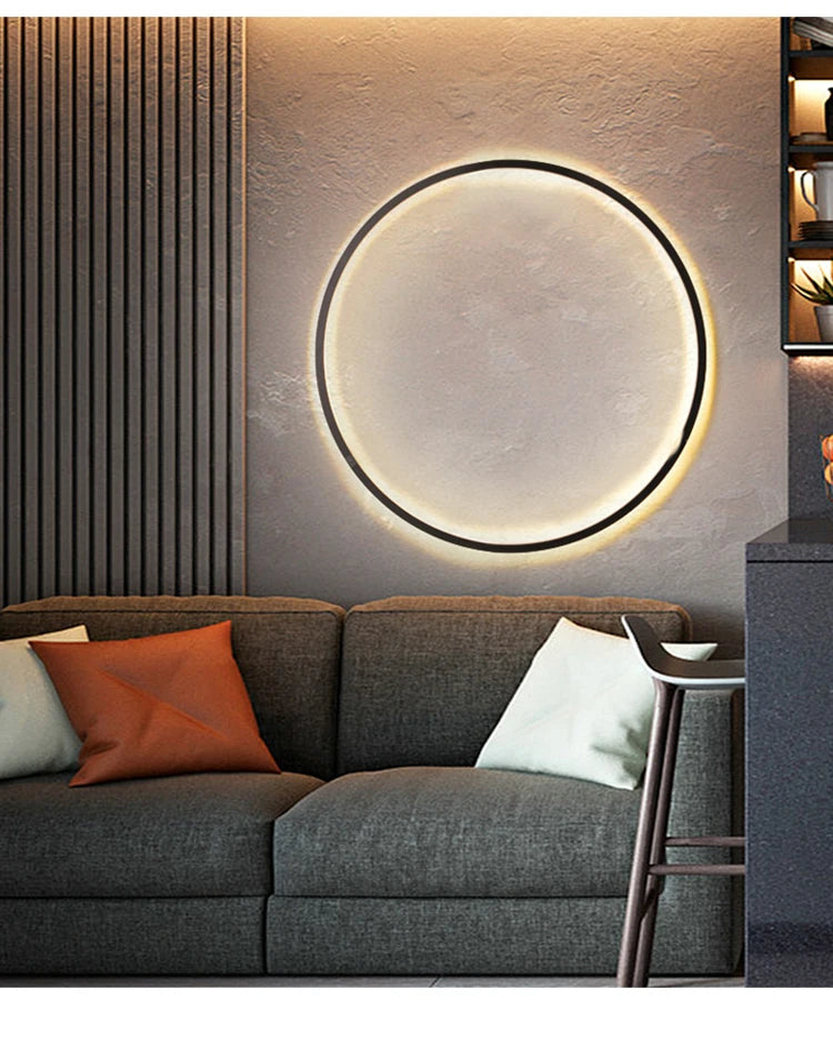 Lumora Premium Circular LED Wall Light with Halo Ambient Glow