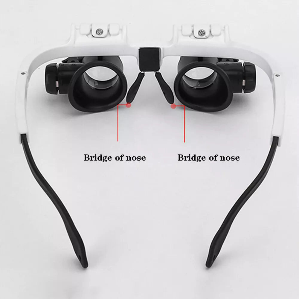 Royaleva LED Glasses Magnifier 8x 15x 23x Adjustable Lens