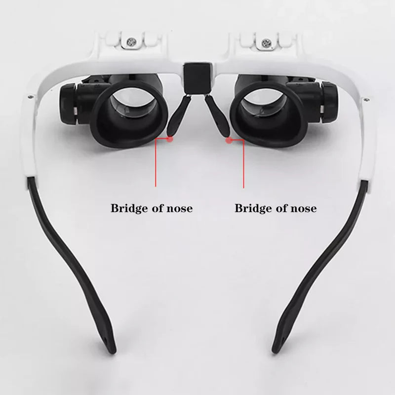 Royaleva LED Glasses Magnifier 8x 15x 23x Adjustable Lens