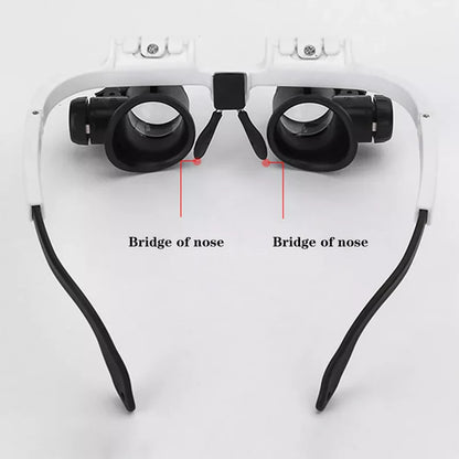 Royaleva LED Glasses Magnifier 8x 15x 23x Adjustable Lens