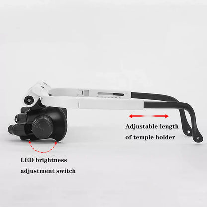Royaleva LED Glasses Magnifier 8x 15x 23x Adjustable Lens