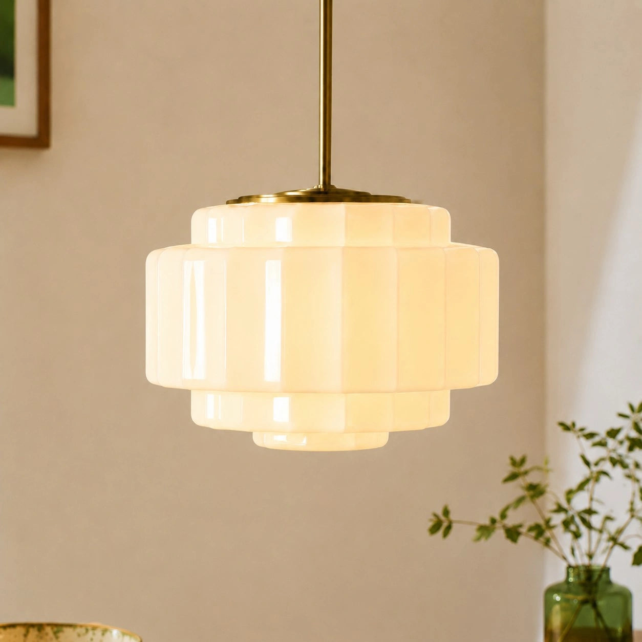 Heatra Tiered Opal Glass Pendant Light 0