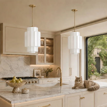 Heatra Tiered Opal Glass Pendant Light 4