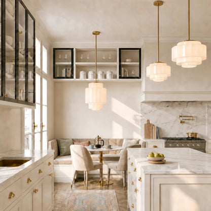 Heatra Tiered Opal Glass Pendant Light 6