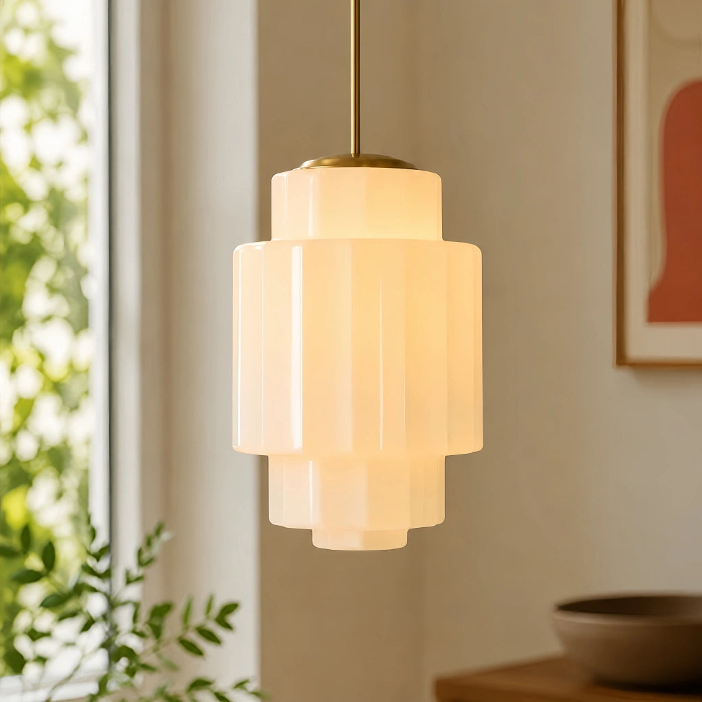 Heatra Tiered Opal Glass Pendant Light 9