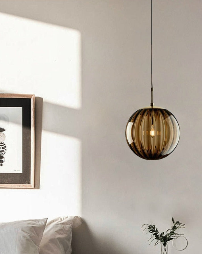 Royallure Glass Ball Colored Pendant Light - Unique Home Decor Fixture - Smoke / 6 Inches/15CM