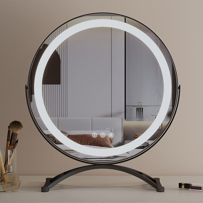 RoyaleGlow Round LED Vanity Mirror with Smart Touch & 360° Rotation