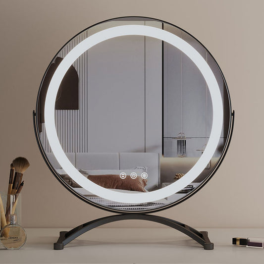 RoyaleGlow Round LED Vanity Mirror with Smart Touch & 360° Rotation