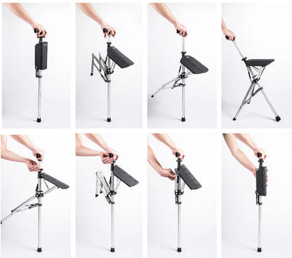 RoyaleGlow Walking Stick With Seat For Easy Resting