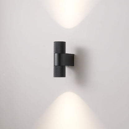 LuxRoyale Gold & Black Outdoor Up Down Wall Sconce - 12W IP65 LED Exterior Light