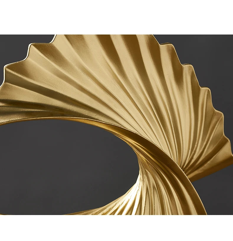 RoyaleGlow Modern Abstract Gold Sculpture for Home Decor - Elegant Resin Art Figurine